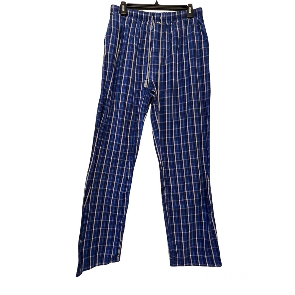 Michael Kors Blue & White Plaid Pajama Pants